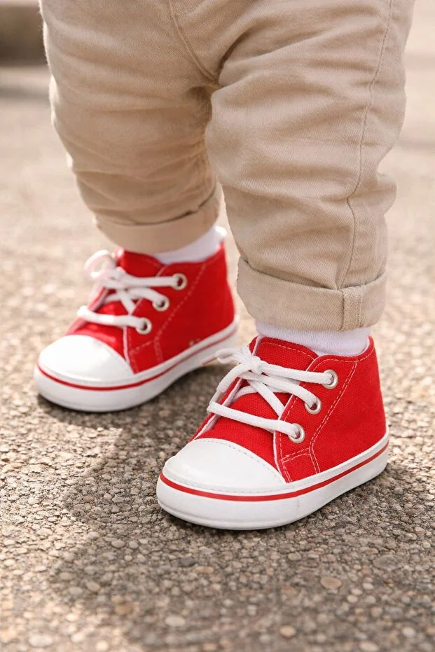 Minissa Convers Bebek İlk Adım Ayakkabısı Kaydırmaz Tabanlı Yürüyüş Ayakkabısı