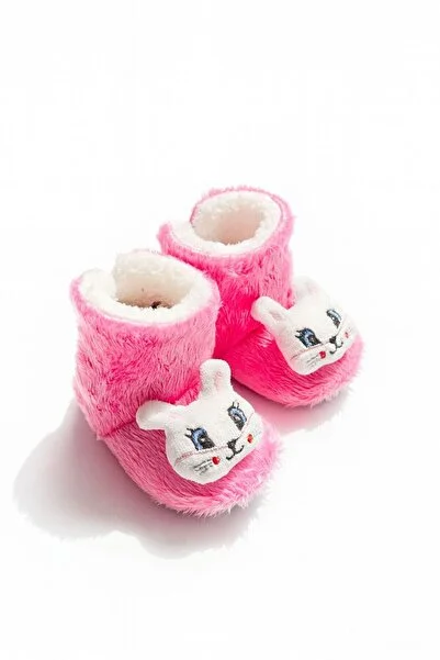  Çocuk Ev Botu, Tavşan Peluş Bot, Polar Tavşan Desenli Rahat ve Kaymaz Tabanlı, Bebek ve Çocuk